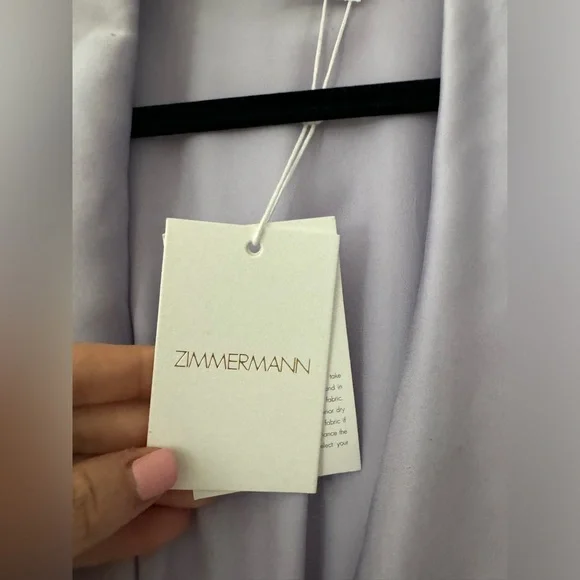 NWT medium / AUS 2 Zimmerman Silk Purple Wrap Dress Midi - Picture 11 of 15